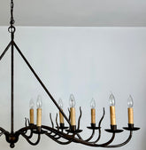 International Ironware Chandelier, Oblong with 14 Lights, Hand Forged